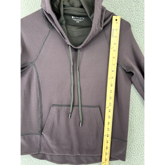 ATHLETA Hoodie Sweatshirt Womens XXS Purple Pullover Thumbholes Comfy - Picture 6 of 12